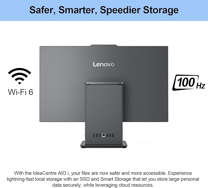Lenovo 2024 IdeaCentre I Business All-in-One, 27" FHD Touchscreen 100Hz, Intel Core i5-13420H, 32GB DDR5 RAM, 2TB SSD, Wireless Charging Base, Wireless KB & Mouse, Wi-Fi 6, Windows 11 Pro, Grey