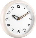 lanktoo Modern Wall Clock,Battery Operated,Tempered Glass,12" Silent Clocks for Living Room,Bedroom,Kitchen,Bathroom - Stylish Home Decor Gift (Off White)