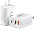 USB C Charging Block, 2-Pack 40W 4 Ports USBC Wall Charger Plug Fast Charging, iPhone Charger QC Multiport Adapter Charger Type C Box Brick Cube for iPhone 17 16 15 14 13 12 11 Pro Max, Samsung Phone