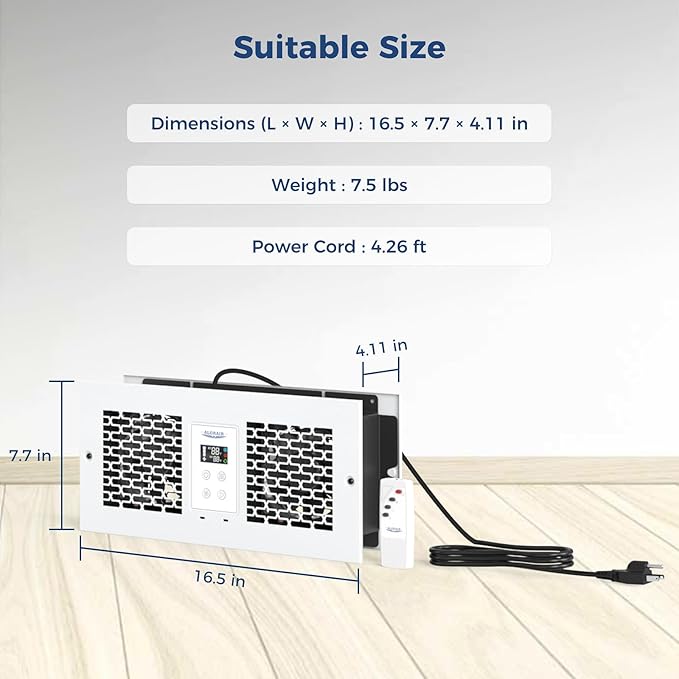 ALORAIR Room to Room Fan with Remote Control, 300CFM Through Wall Ventilation Fan with Dual Fans, Temperature Control, for Kitchen, Laundry, Room, RTR300CV