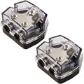 DHYANAOM Amp Power Distribution 2 Way, 0 Gauge in 0 Gauge Out Power Distribution Block for Car Amplifier Audio Splitter 2Pcs