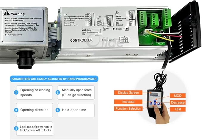 Olideauto DSW120 Electric Swing Door Opener Touchless Hand Sensor Open with 2PCS Wired High Sensitivity Hand Sensor Switches