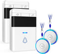 Caregiver Pager, Wireless Call Button for Seniors/Elderly at Home, 2 SOS Button + 2 Receiver Medical Life Alert System, Emergency Panic Call Bell, Help Alarm for Nurse Calling & Patient Assistance