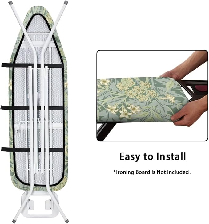 ZCFYGDX 14x45 in Ironing Board Covers Easy to Install Resistant,Elastic Edge 3 Nylon Buckle Strap Fasteners Breathable & Wear-Resistant,Resist Scorch Staining Protective Cover William Morris Prints