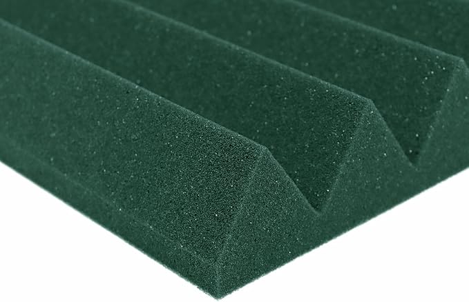Foam Factory Inc 24 Pack Color Acoustic Foam Panel Studio Soundproofing Wedge Wall Tiles 12” X 12” X 2” (Forest Green)