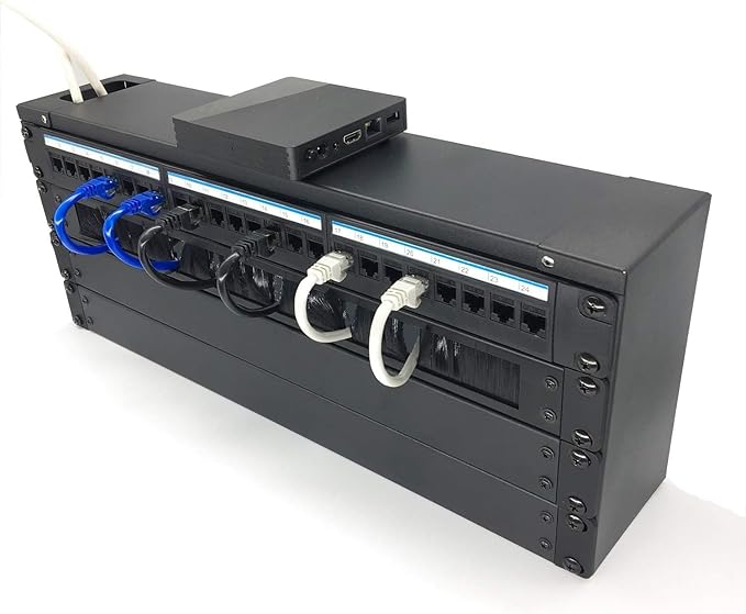 Jingchengmei 2 Pack-1U Brush Panel 19-inch Rack Mount Disassembled Cable Management Panel with Brush for Cable Entry in 19" Server Rack or Cabinet Black (BF01UAB2PC)