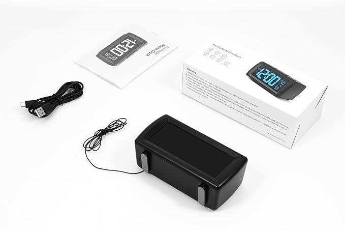 OQIMAX Digital Alarm Clock Radio, 7 Color Fonts, Dual Alarms, FM Radio, USB Charging Port, Snooze, Digital FM Radio Clock with Battery Backup, Adjustable Brightness – Ideal for Bedroom & Office