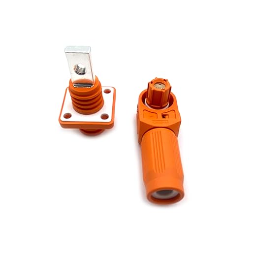 350A-450A 1500V Battery Energy Storage Connector, 120-185mm² High Current Connectors Quick Plug Terminal Orange Right Angle Plug and Socket IP67 Waterproof Power Adapter Threaded Wiring