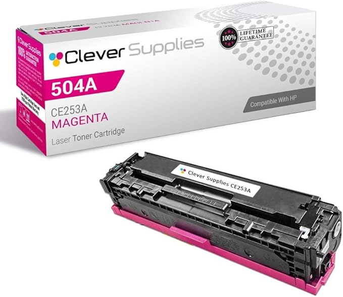 CS Replacement Toner Cartridge Compatible with HP CP3525dn CE253A Magenta 504A Color CM3530 CM3530FS CP3525DN CP3525X CP3520 CM3530FS MFP CM3530MFP
