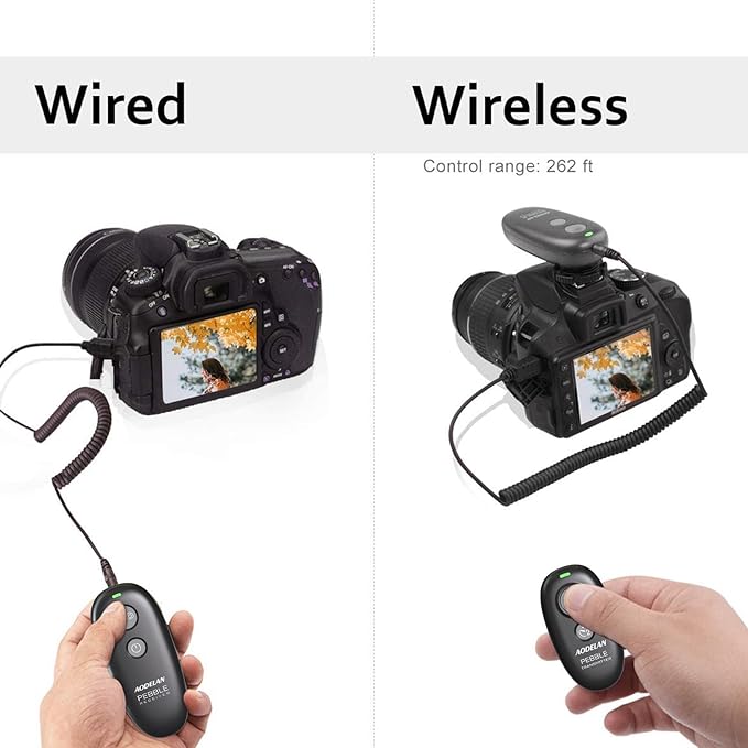 AODELAN Wireless Shutter Release Remote Control for Nikon D750, D5300, D5600, D7200, D7500, Z6, Z7, Z9, D800, D850, Coolpix P1000