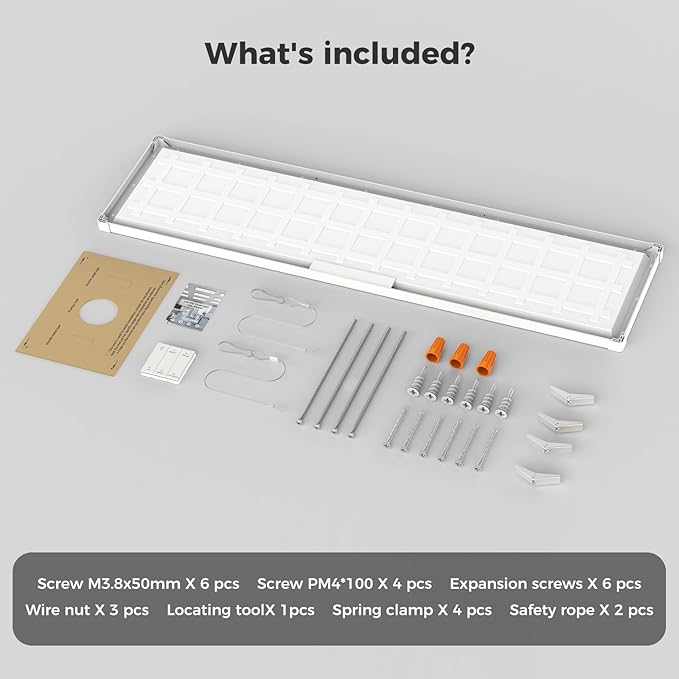 AIKVSXER 1 Pack 1x4 FT LED Flat Panel Light Surface Mount, with Wireless Switch & App Control, Night Mode, 50W 5500LM, 3000K/4000K/6500K, Ultra-Thin LED Light for Office Home,120-277V - White