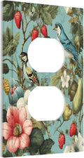 Bvtewkhz William Morris Flower Duplex Outlet Wall Plate Cover Decorative Light Switch Covers Electrical Faceplate Switch Plates for Bathroom Kitchen Home