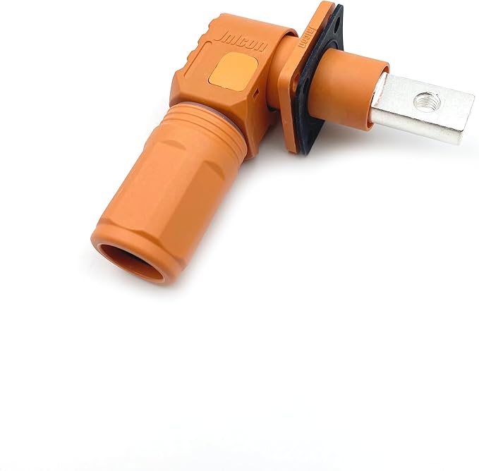 1 Set Battery Energy Storage Connector, 200A 50mm² High Current Connectors Quick Plug Terminal Orange Right Angle Plug and Socket IP67 Waterproof Power Adapter (200A, Orange)