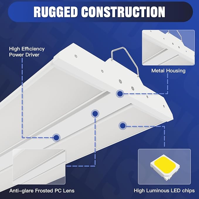 JTT LED Linear High Bay Light 300/240/200W,3FT 45000LM Linear Shop Light Commercial 120-277V,4000/5000K High Bay Lights Shop Workshop Store Commercial Supermarket Warehouse Basement,2-Pack ETL