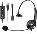 Callez Wired USB Headset, Computer Headset with Mic Noise Cancelling, USB-C Headset for PC Laptop Mac iPhone Samsung Teams Zoom Skype Home Office Work Call Center, in-line Controls Mic Mute