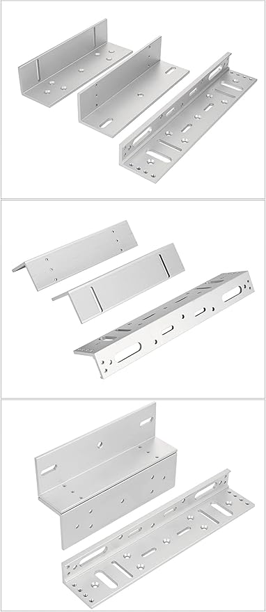 Electric Magnetic Lock with Z and L Bracket 280KG 600LBS Holding Force Electromagnet Lock 12V Fail Safe NC Mode Single Door for Access Control System