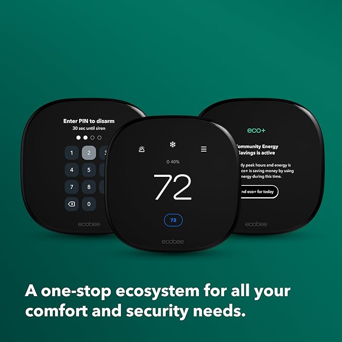 ecobee Smart Thermostat Enhanced - Programmable Wifi Thermostat - Works with Siri, Alexa, Google Assistant - Energy Star Certified - Smart Home