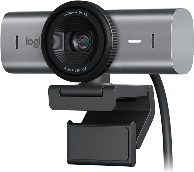 Logitech MX Brio Ultra HD 4K Collaboration, Streaming Webcam, 1080p at 60 FPS, Show Mode, Works with Microsoft Teams, Zoom, Google Meet, Nintendo Switch 2 New GameChat Mode - Graphite
