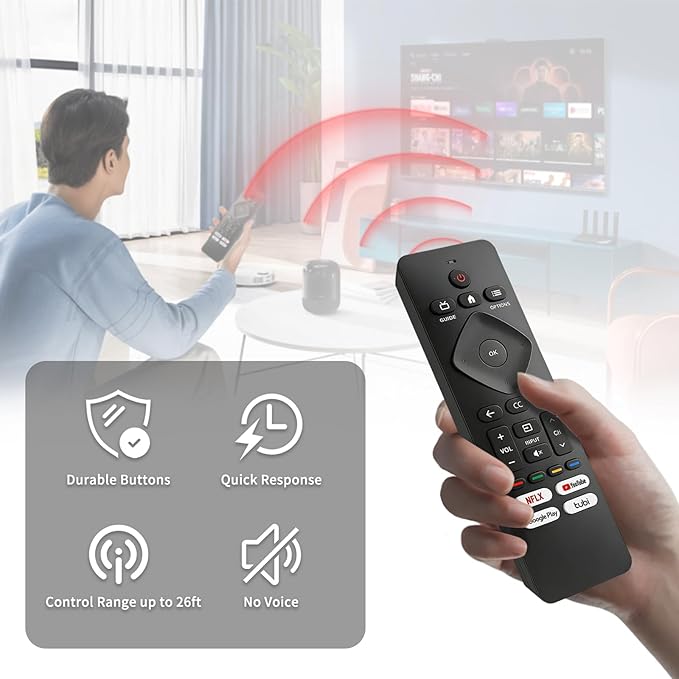 Replacement Remote for Philips TV, Compatible with Philips Google & Android 4K UHD HDR Smart TVs, No Setup Needed