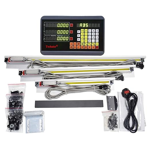 FASTTOBUY 10"+18"+20" 3 Axis Digital Readout DRO Display 5um Precision TTL Linear Glass Scale for Drill EDM Mill Lathe,(250mm+400mm+500mm).