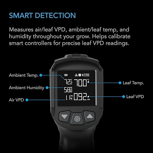 AC Infinity VPD Thermometer, Handheld Environmental Monitor, Captures Leaf VPD and Temperature, Calibrates Smart Controllers, Precision Infrared Range for Plants, Grow Tents, Greenhouses, Terrariums