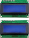 Haldzemo 2004 LCD Screen Display Module 2004A 20x4 White Character Blue Backlight DC 5V (2 Pack)