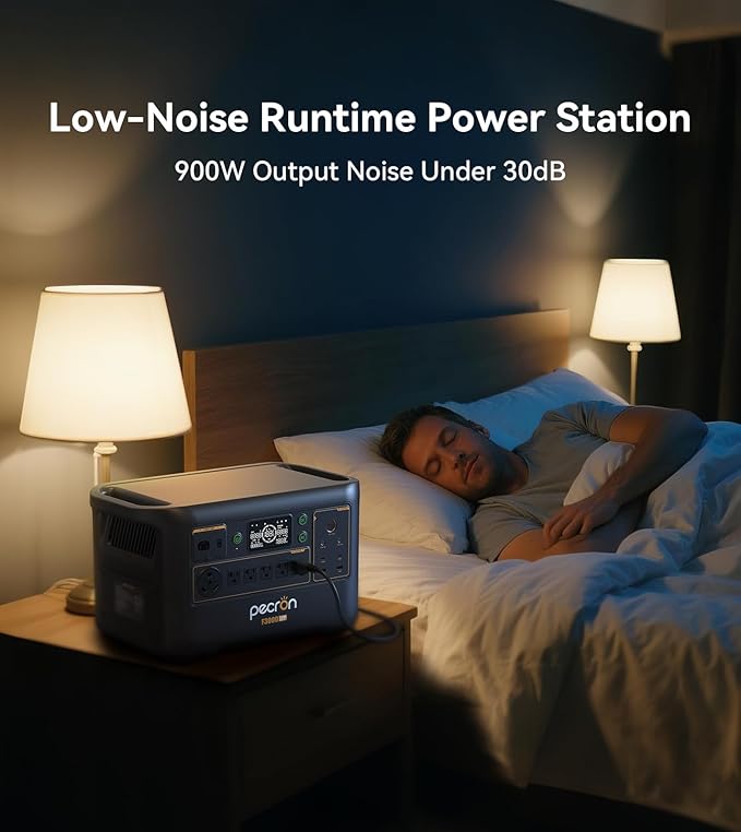 Pecron Portable Power Station F3000LFP with 3072Wh Extra Battery, 200W Solar Panel*3, 3072Wh Solar Camping Generator, 3600W Solar Generator for RV, Home Use, CPAP