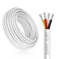 20 Gauge 4 Conductor Electrical Wire, 32.8FT White Stranded Low Voltage 20/4 Cable PVC Case, 20 AWG Tinned Copper 4 Wire Extension Power Cable for LED Lamp Lighting, Automotive
