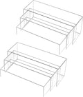Chuangdi 2 Sets Acrylic Display Risers, Product Stand, Jewelry Display Riser Shelf Showcase Fixtures for Dessert Cupcake Candy Figure Treat Action Showcase (Clear,Extra Large Set)
