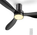 SMAAIR Ceiling Fan with Light and Remote Control 52 Inch, Flush Mount Ceiling Fans with Lights, Reversible, Noiseless DC Motors, Dimmable, Indoor Ceiling Fan for Bedroom, Living Room, Black