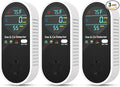 NICGOL Upgraded Natural Gas Leak Detector & Carbon Monoxide Detectors - 4 in 1 Natural, Propane, Co and Gas Detector -Carbon Monoxide Detectors Plug in -Temperature & Humidity for Home, RV (3 Packs)