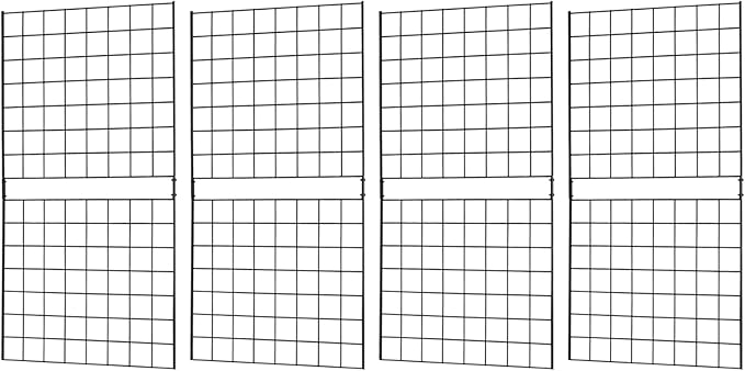 7RiversART Grid Wall Commercial Grade Gridwall Panels – Heavy Duty Grid Panel for Any Retail Display Wall Grid 2' Width x 4' Height, Black (Pack of 4) Easily Portable