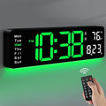 MASHI Digital Wall Clock, 16" Large Display Digital Clock with Remote Control, Auto-Dimming Wall Clock with Night Light, DST, Date Week,Temp for Living Room, Bedroom, Decor, Gift for Elderly