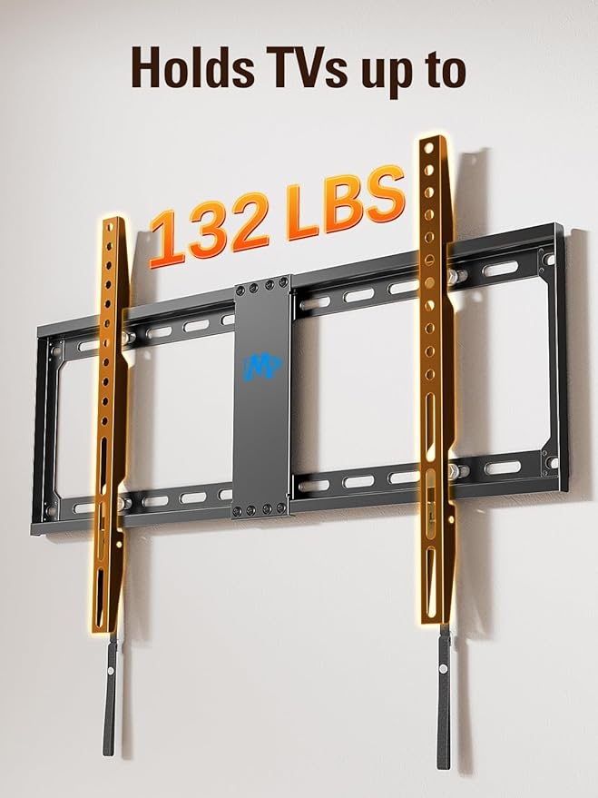 Mounting Dream TV Mount Fixed for Most 42-84 Inch Flat Screen TVs, UL Listed TV Wall Mount Bracket up to VESA 600 x 400mm and 132 lbs - Fits 16"/18"/24" Studs - Low Profile and Space Saving MD2163-K