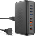 200W USB C Charging Station,8-Port GaN USB C Charger Block,PD 65W Desktop Charger, Power Strip Adapter Compatible with iPhone 17/16/ 15/14,MacBook Air/Pro,DELL,for iPad Pro,Galaxy and More,Black