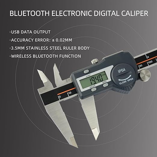 AICEY Digital Caliper Measuring Tool, IP54 Waterproof Stainless Steel Electronic Caliper with Large LCD Display Digital Micrometer, Available in 12in/300mm （ACE-KC30）