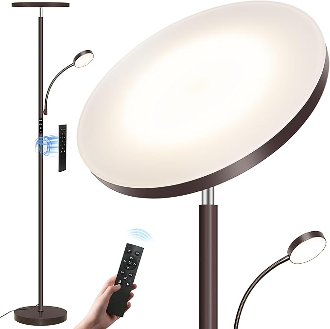 Aulaiyi Floor Lamps for Living Room,42W Super Bright LED Floor Lamp,2-in-1 Dimmable Standing Lamp with Reading Light,69'' Tall Lamp with Remote & Touch Control, Modern Floor Lamp for Bedroom,Office