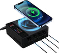 Power 200H 200W USB Charger Station with Wireless PD3.0 5-Port Fast Charging Multiport Charger with Display for Cell Phone, iPad, Laptops, AirPods and More