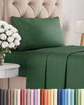 Twin XL Size 3 Piece Sheet Set - Comfy Breathable & Cooling Bed Sheets Set - Hotel Luxury Bedding for Women, Men, Kids, Teens, Boys & Girls - Deep Pockets and Wrinkle Free - Oeko-Tex - Emerald Green