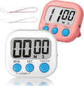ZILLEEN Classroom Timer for Kids Teachers 2 Pack Digital Timers, White & Pink