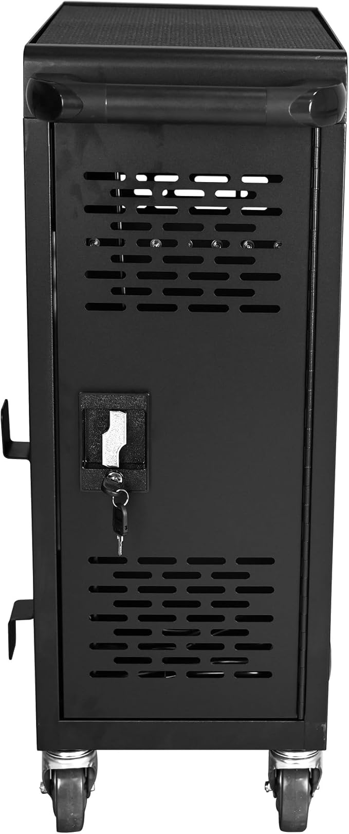 TIOPLY Laptop Charging Cart, 16 Device Tablet Storage Carts for iPad Up to 16.3" Screen Size, Mobile Charging Station for Classroom, with Cord Organizer, Front and Back Access Locking Cabinet Black