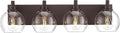 METWET Bathroom Light Fixtures Over Mirror, 4-Light Oil Rubbed Bronze Bathroom Vanity Light with Globe Clear Glass Shade, 26 Inch Modern Sconces Wall Lighting, VL195-ORB-4