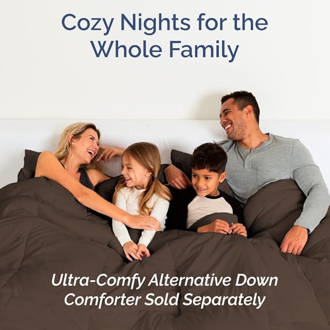 Full XL Bed Sheet Set - 4 Piece Extra Long Extended Full XL Sheets - Ultra-Soft, Breathable & Cooling - Fits 8” to 16" Mattress w/ Deep Pockets - 54" x 80" - Easy-Fit, Wrinkle & Fade Resistant - Brown