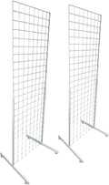 Only Hangers Heavy Duty 2' x 5.5' Gridwall Art Display Panel with EZ Slide-On Grid Legs - No Hardware or Tools Required - No Screws, Nuts, or Washers. (White Set of 2)