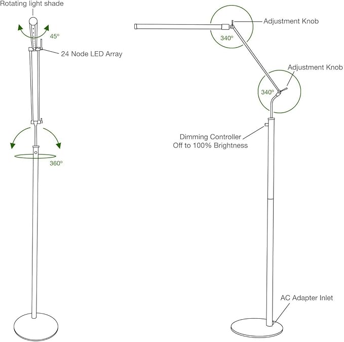 Cocoweb High Powered, dimmable, LED Floor Lamp - Fled-GPS (Satin Nickel)