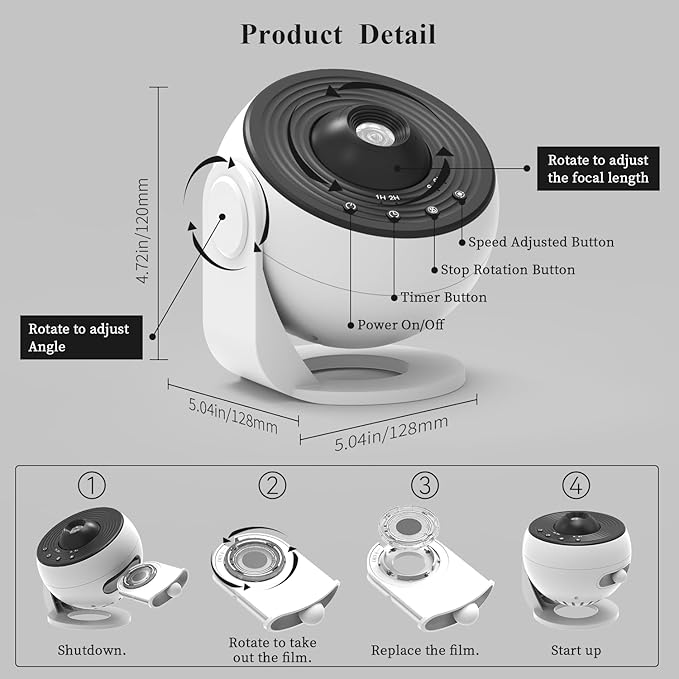 Star Projector, Galaxy Projector for Bedroom, Planetarium Projector Night Light with 13 Slide Discs & 360° Rotation, Space Projector for Kids Adults