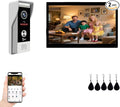 Video Doorbell Intercom System,10 Inches Touch Screen (Black) Video Doorbell Door Phone System,Support Remote Unlock, Dual-Way Intercom,Night Vision for Villa House Apartment (1-Camera + 1-Monitor)