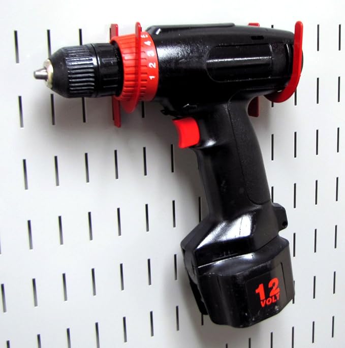 Wall Control Pegboard Accessory U-Shaped Slotted Metal Hook Red (Pack of 2)