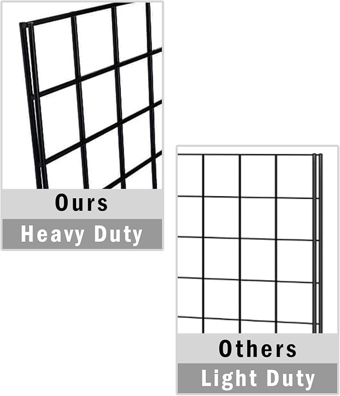 NEESEEYEE Heavy Duty Commercial Grade Gridwall Panels – Grid Panel for Any Retail Display, 2’ Width x 5’ Height, 3 Gridwall Panels Per Carton (White Finish)