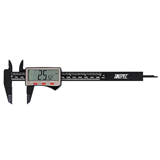 UNIPEC 6″ Digital Caliper – Large LCD, Metric/Imperial/Fraction, 0.0005 in / 0.01 mm, 4-Mode Measure (Outside/Inside/Depth/Step), Hard Case